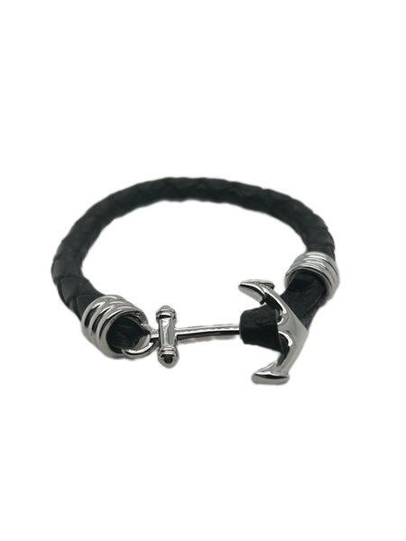 Anchor Leather Bracelet