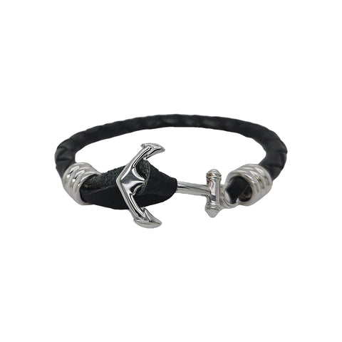 Anchor Leather Bracelet