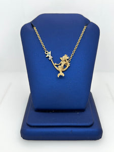 Hook Mermaid Necklace Yellow Gold