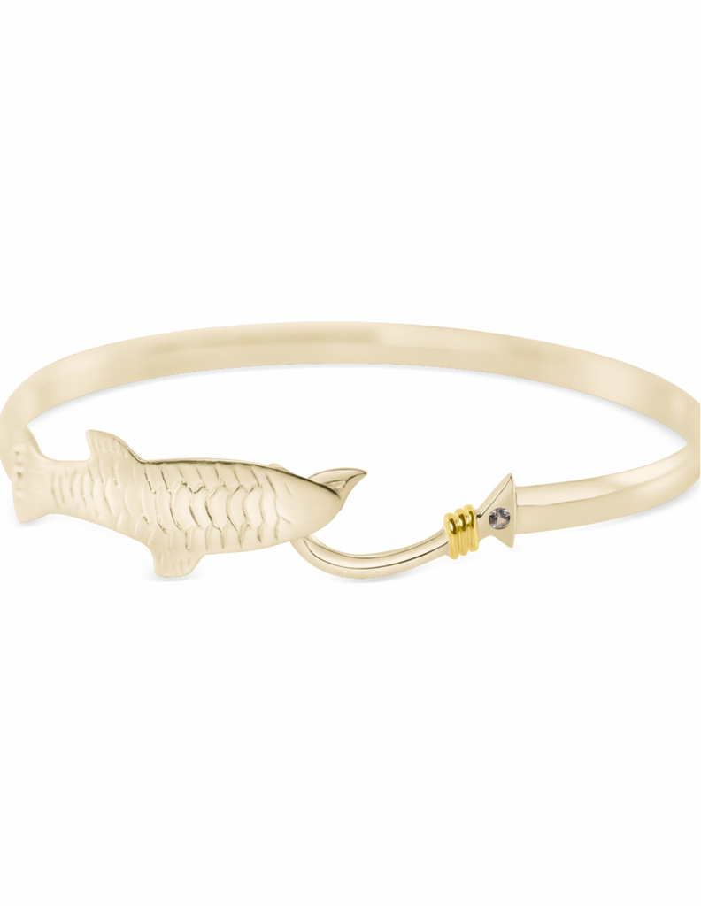 Fish-Hook Bangle Bracelet 14k Yellow Gold