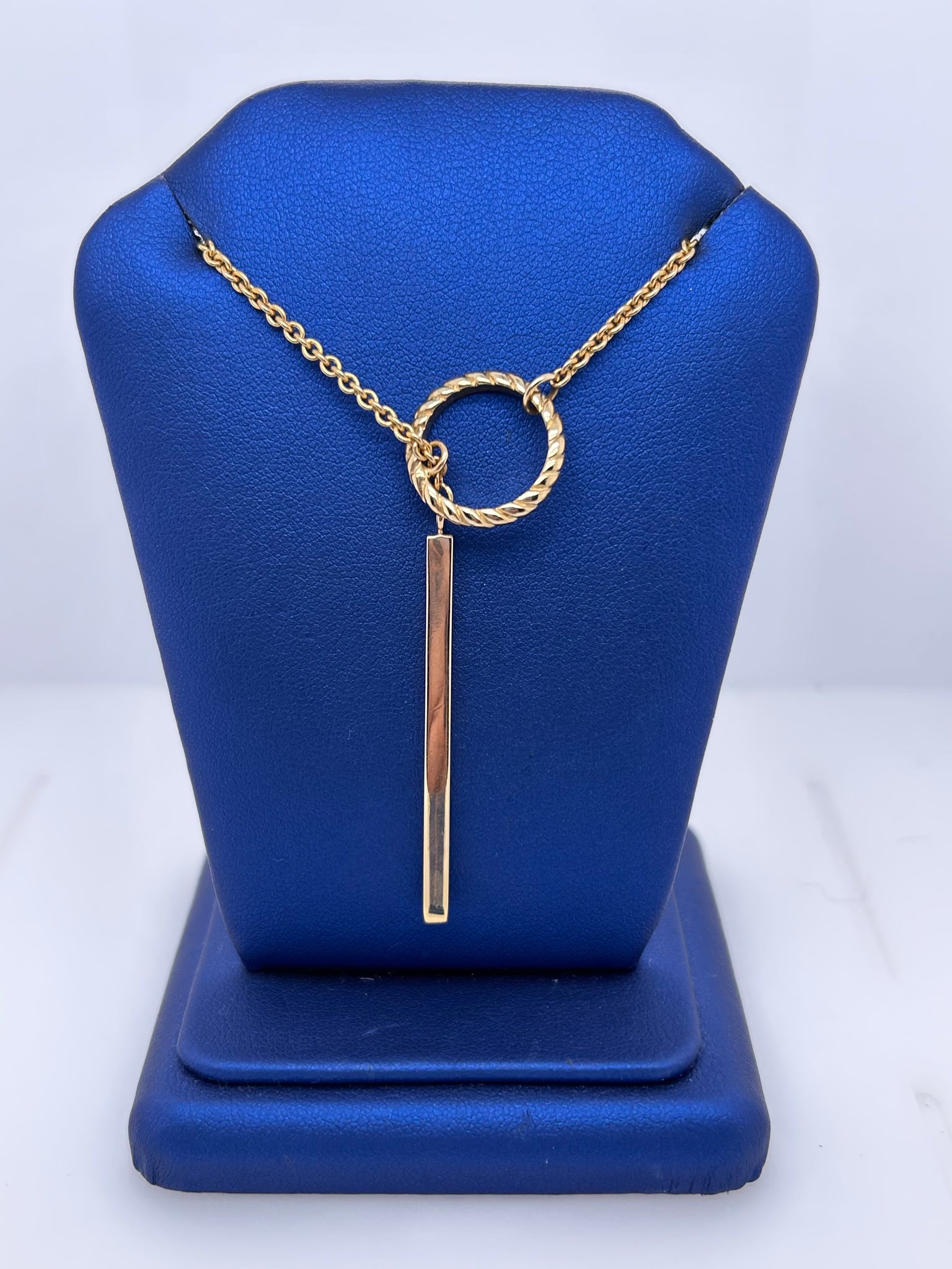 Lariat Bar Necklace Yellow Gold