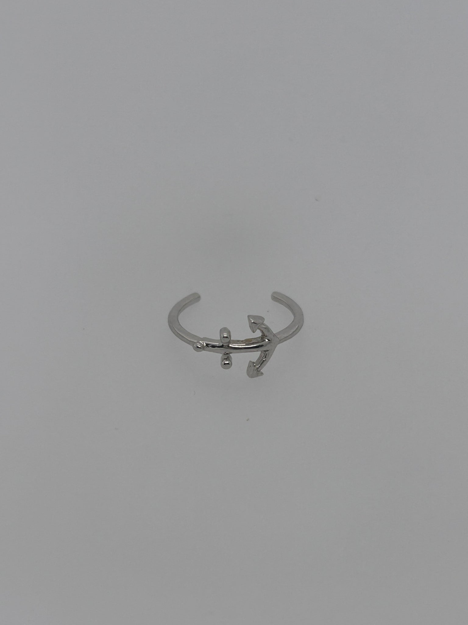 Anchor Toe Ring White Gold