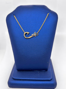 Hook Necklace (Med) Yellow Gold
