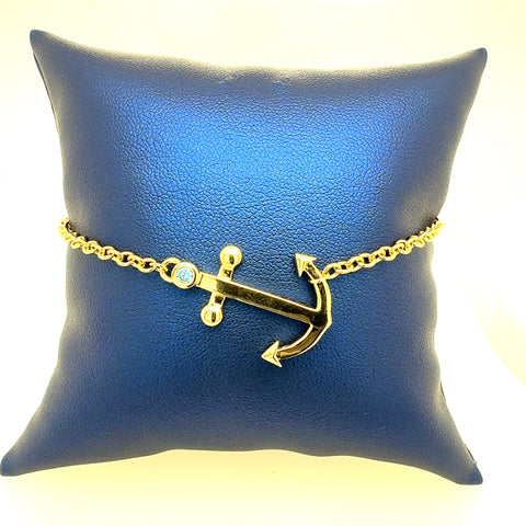 Anchor Anklet Yellow Gold