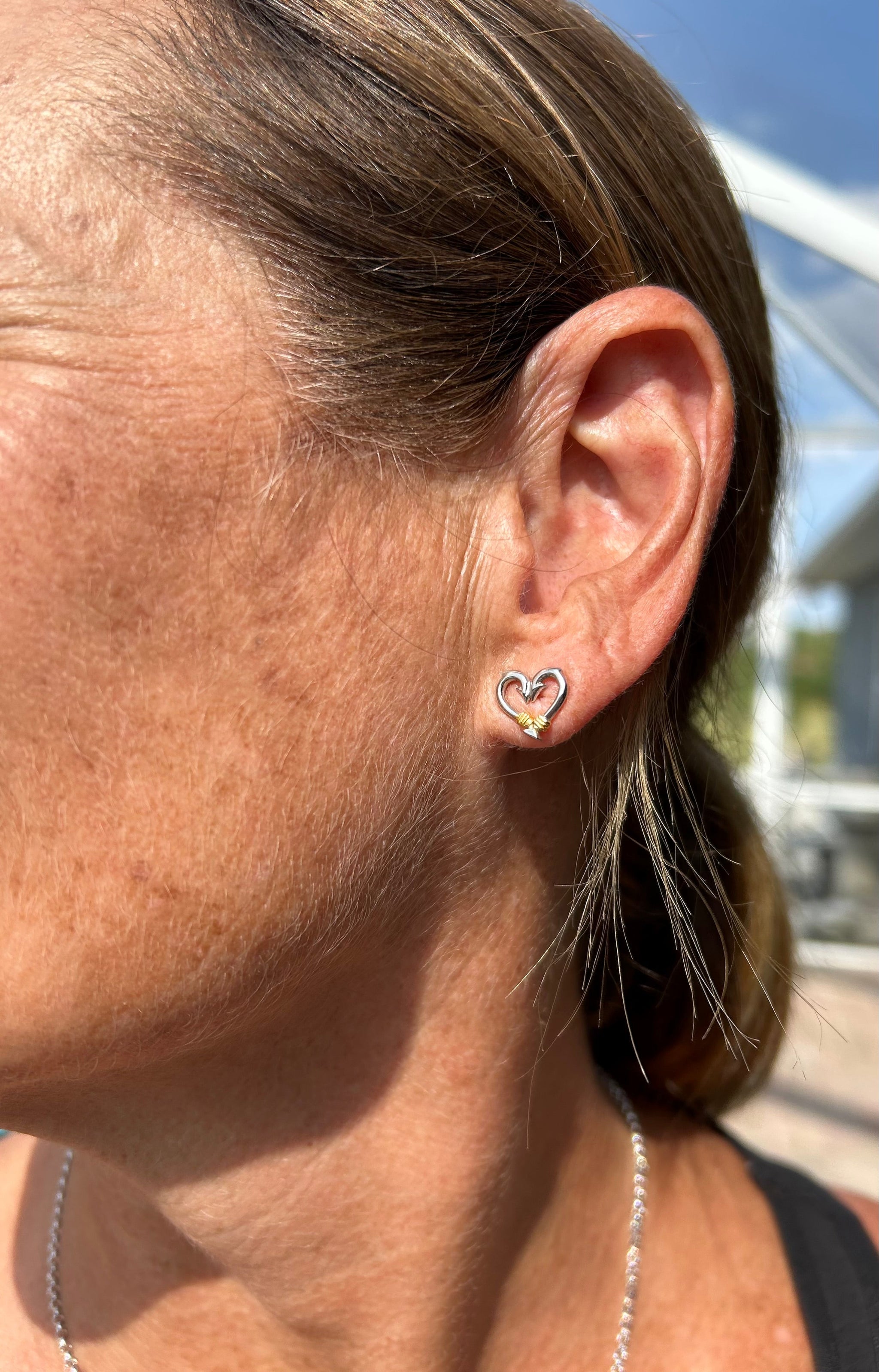 Hook Heart Stud Earrings – Nau-T-Girl Jewelry Retail