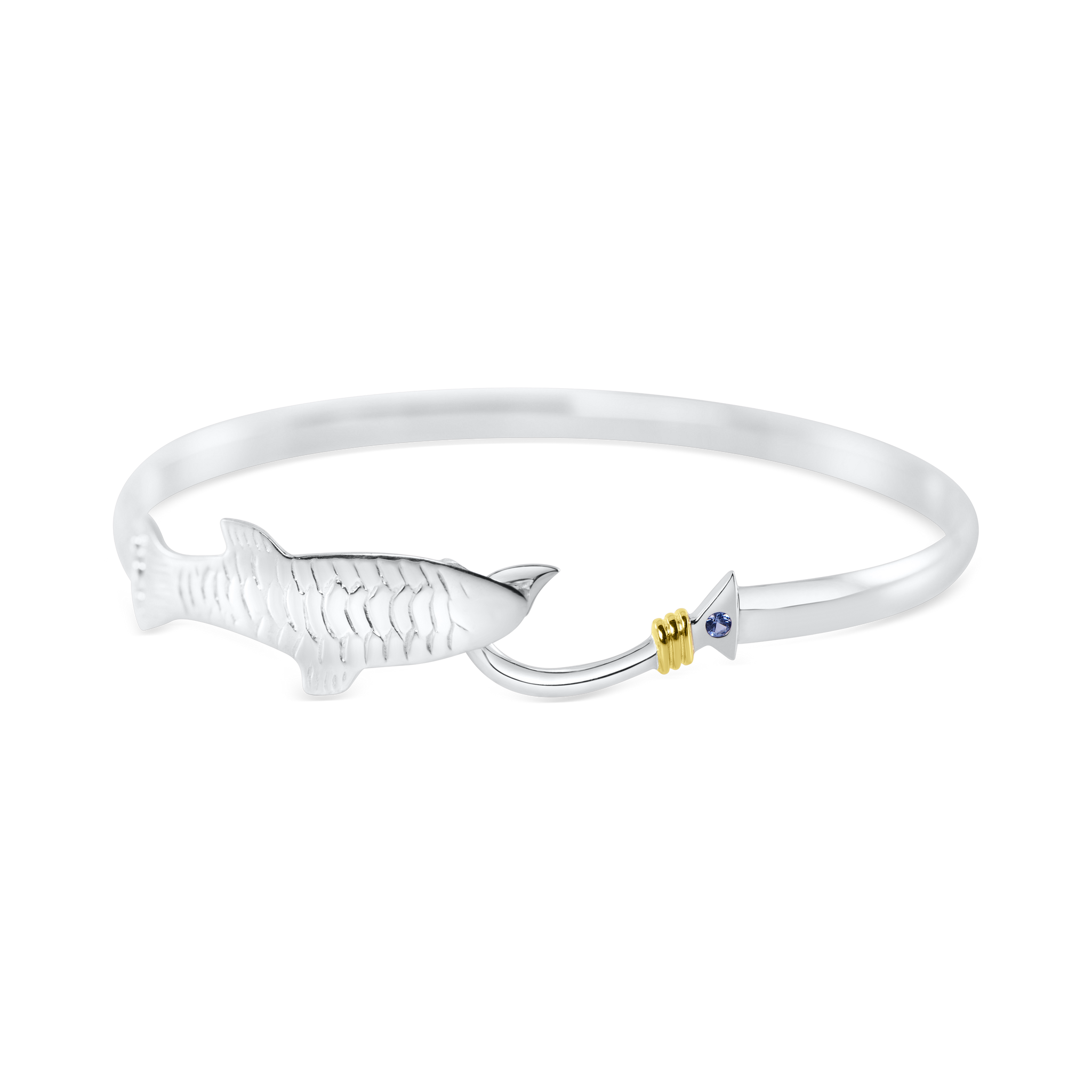 bangle fishing lures Rockfish-Hook Bracelet Slight bend in the spoon giving it awesome fluttering action Fish-Hook Bangle Bracelet Sterling Silver