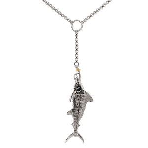 White Marlin Ladies Lariat Necklace